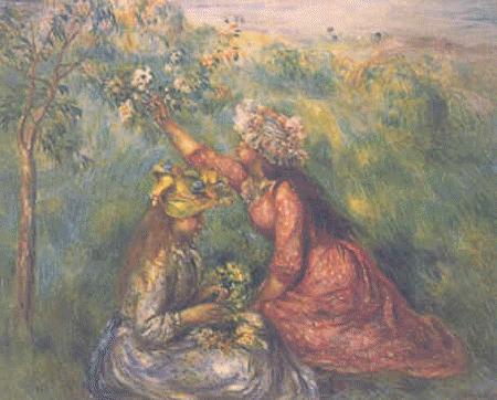 Pierre Renoir Girls Picking Flowers oil painting picture